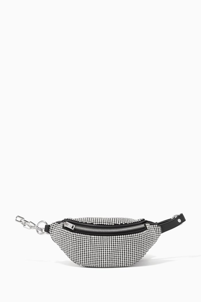 

Mini Attica Crossbody Fanny Pack with Rhinestones, White