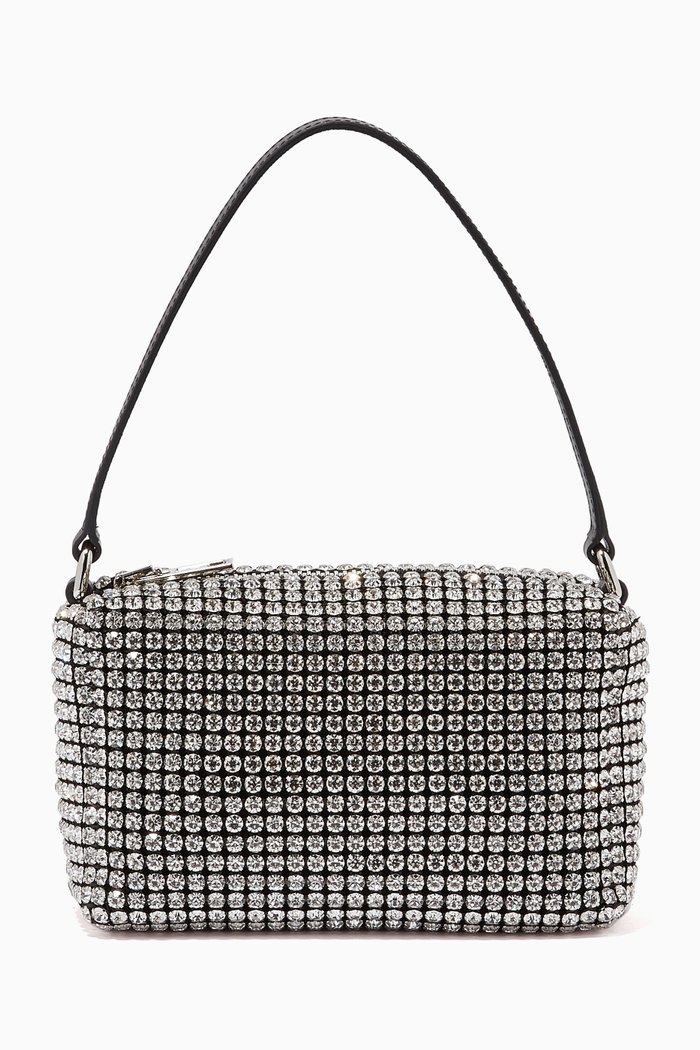 

Medium Heiress Pouch with Rhinestones, White