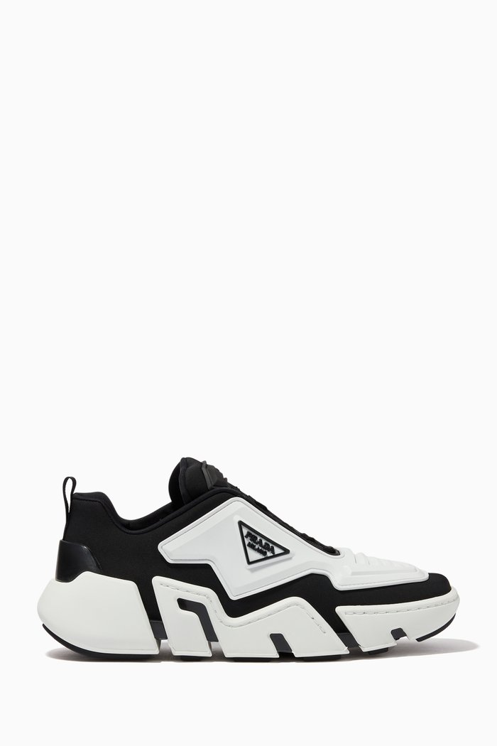 

Triangle Logo Sneakers in Technical Fabric, White