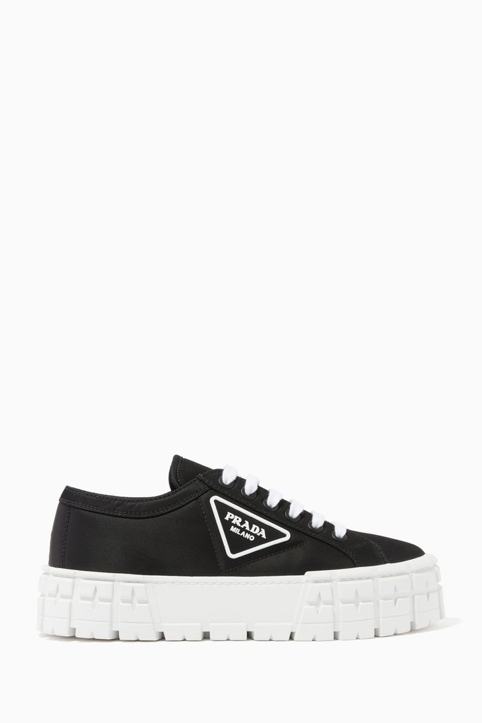 

Triangle Logo Wheel Sneakers in Nylon Gabardine, Black