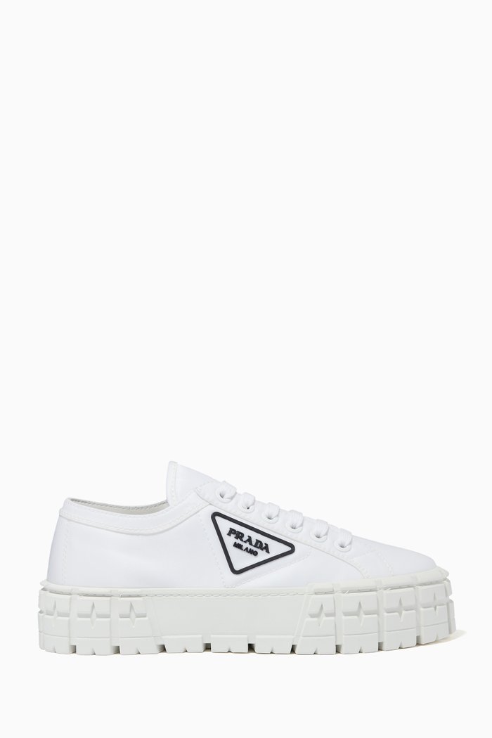 

Triangle Logo Wheel Sneakers in Nylon Gabardine, White
