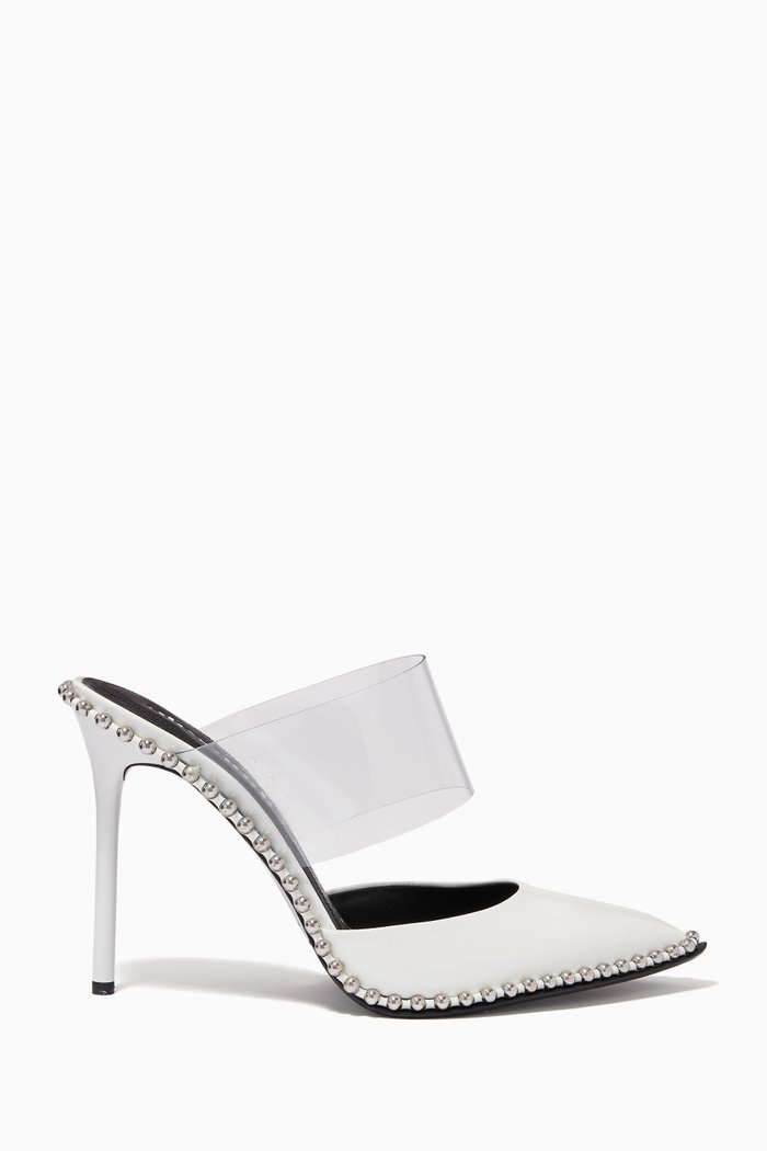 

Rina 105 PVC Mules in Patent Leather, White