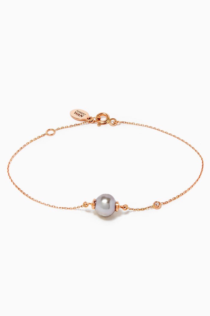 

Links of Love My First Pearl Diamond Bracelet in 18kt Rose Gold
