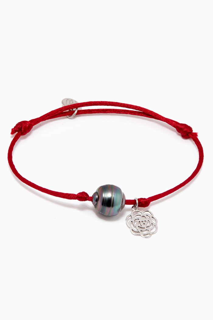 

Wan Design Pearl Charm Bracelet in 18kt White Gold, Silver