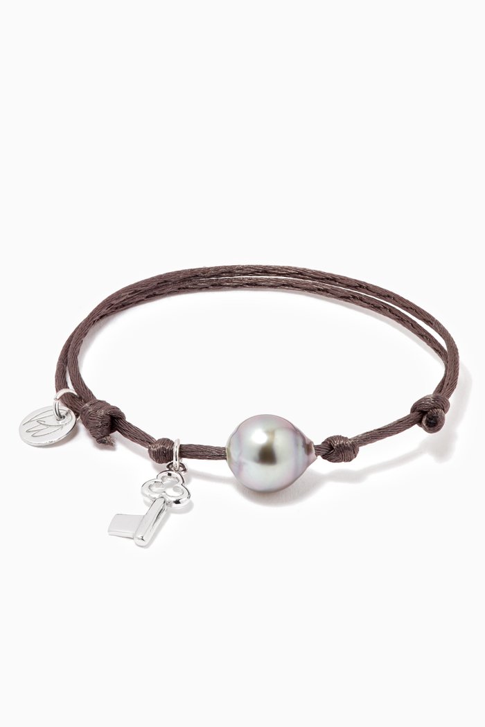 

Wan Design Pearl Charm Bracelet in 18kt White Gold, Silver