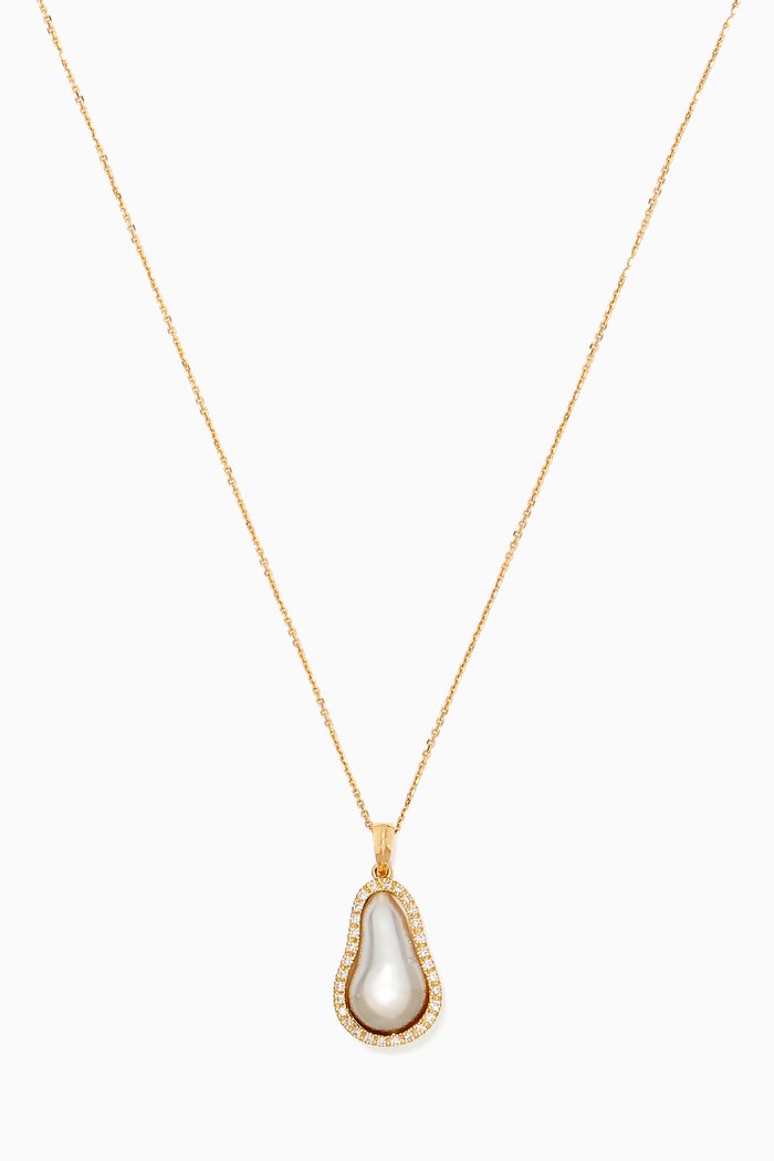 

Zoja Pearl Pandore Diamond Pendant in 18kt Yellow Gold