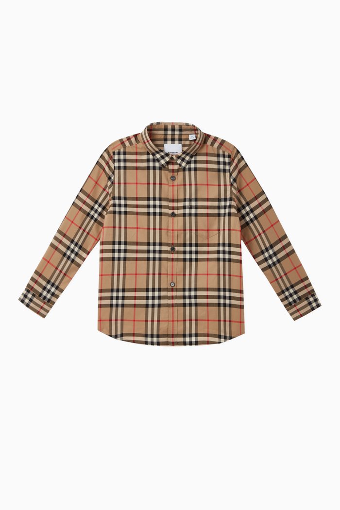 

Vintage Check Cotton Poplin Shirt, Neutral