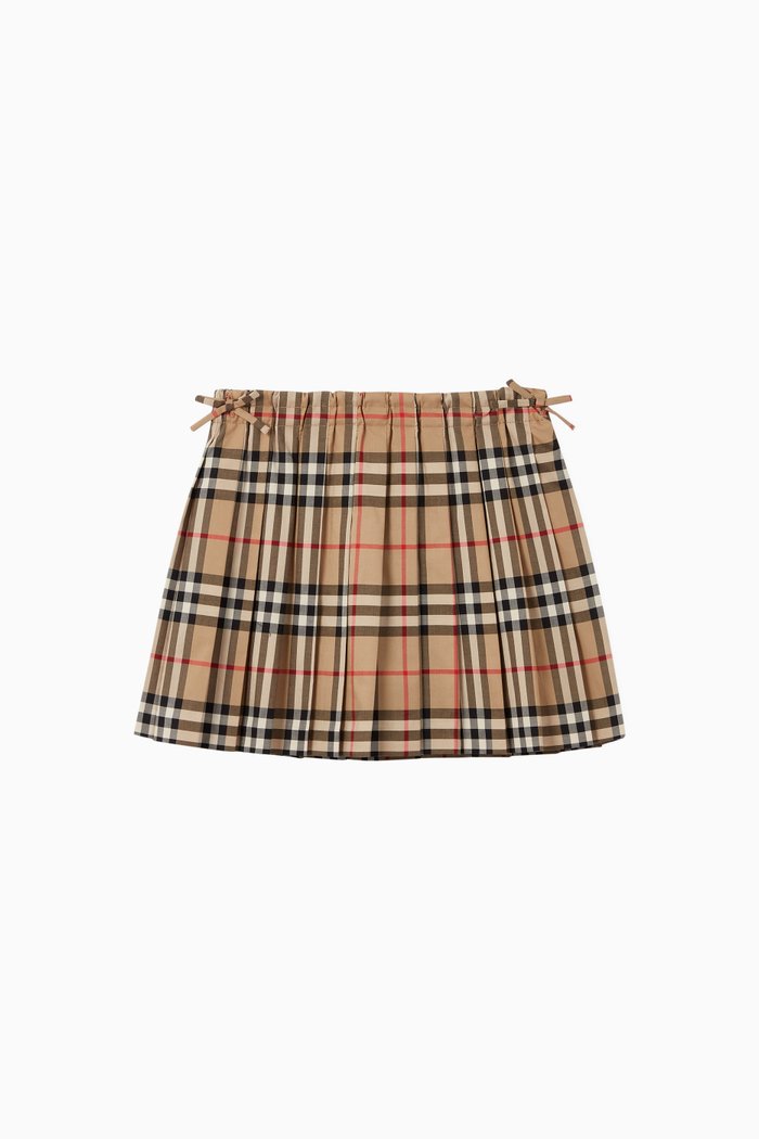 

Vintage Check Pleated Skirt, Neutral