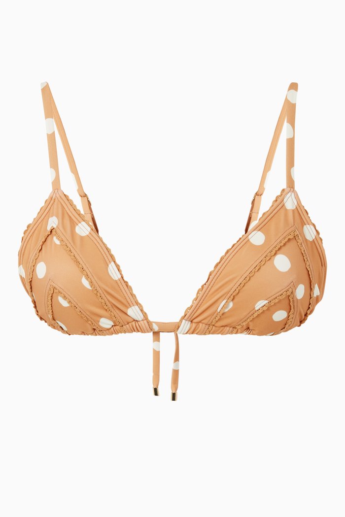 

Pebble String Tri Bikini Top, Pink