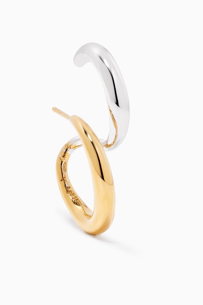 

Curl Single Earring in 18kt Vermeil & Rhodium, Multicolour