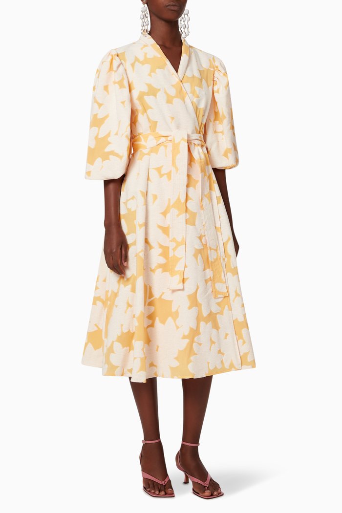 

Belinda Flora Wrap Dress, Orange