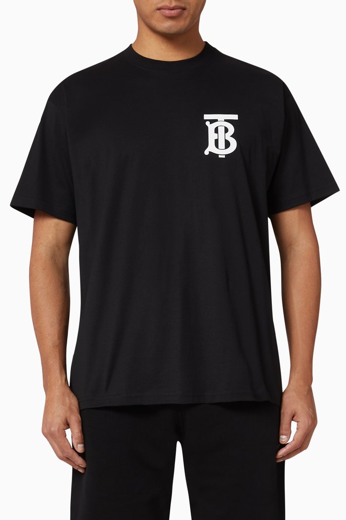 

Monogram Motif Cotton Oversized T-shirt, Black