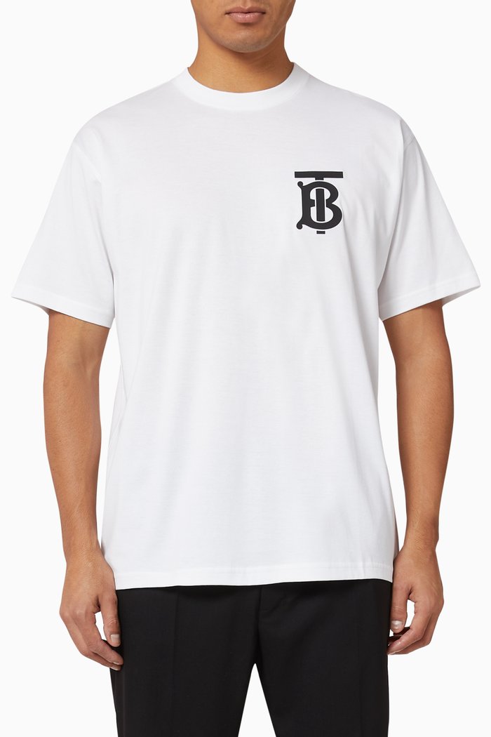 

Monogram Motif Cotton Oversized T-shirt, White