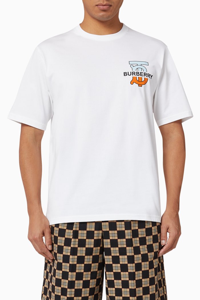 

Monogram Motif Cotton Oversized T-Shirt, White
