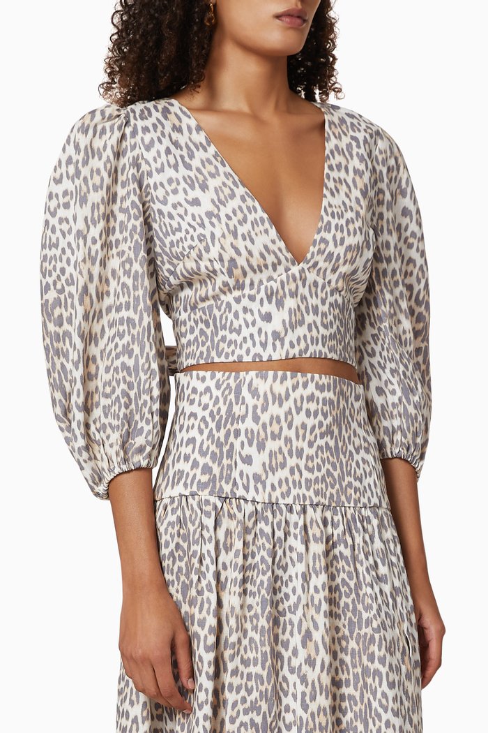 

Ocelot Linen Top, White