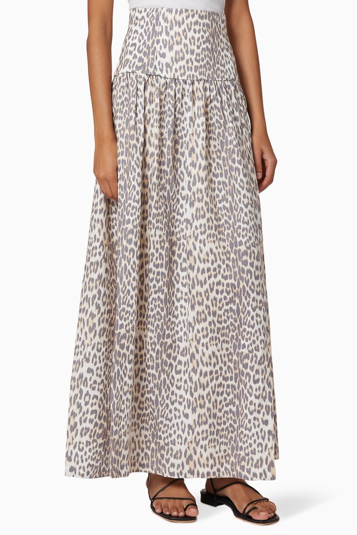 

Ocelot Linen Maxi Skirt, White