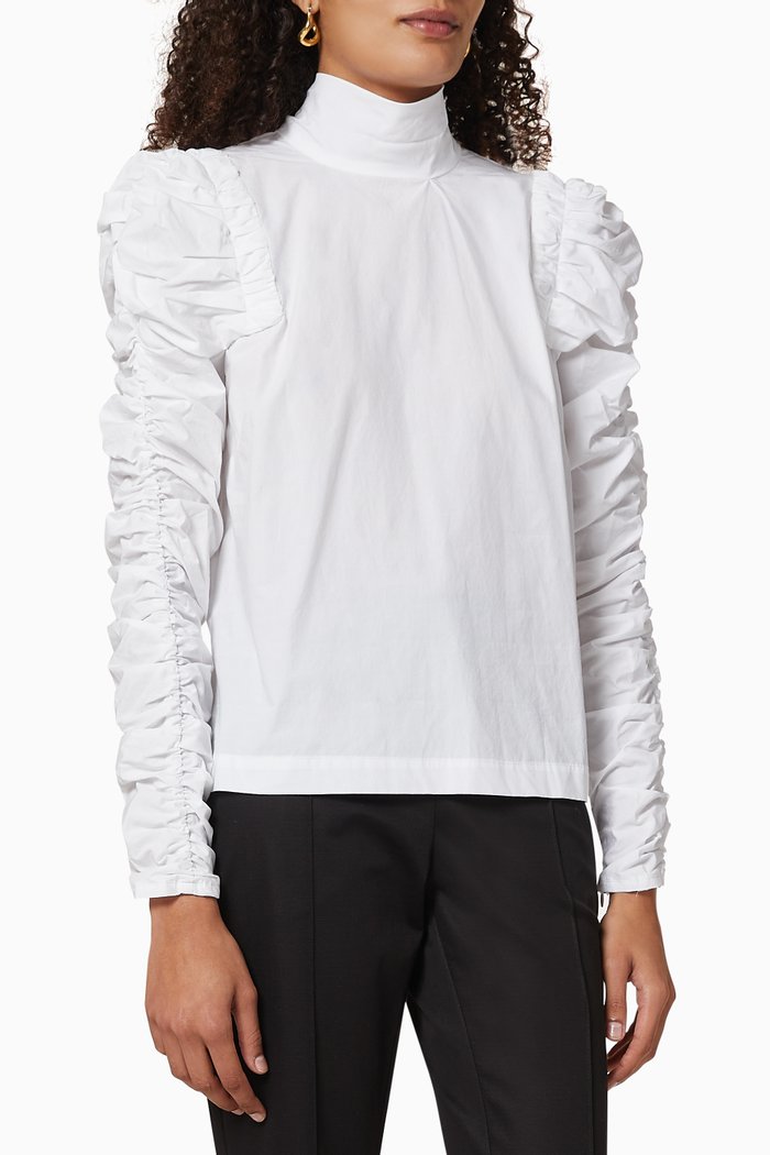 

Louis Cotton High Neck Shirt, White