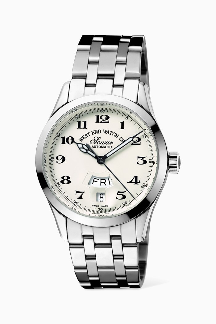 

Silk Road I Automatic 38mm Watch, Silver