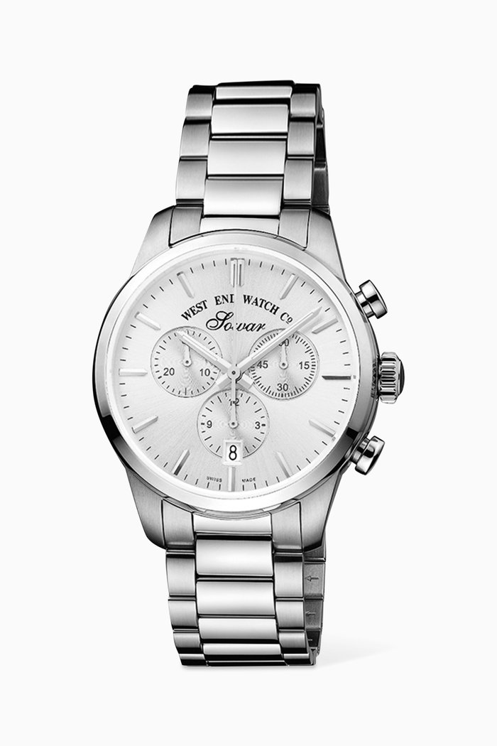 

Everbright Chronograph Quartz 40mm Watch, Silver