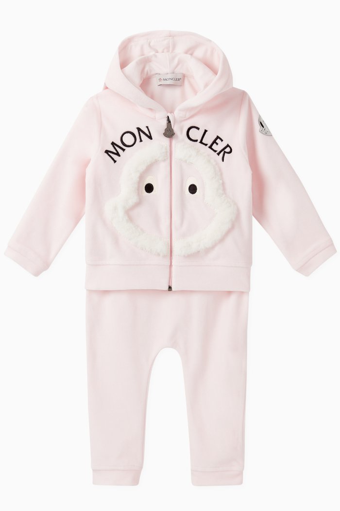 

Faux Fur Logo Hooded Tracksuit, Pink