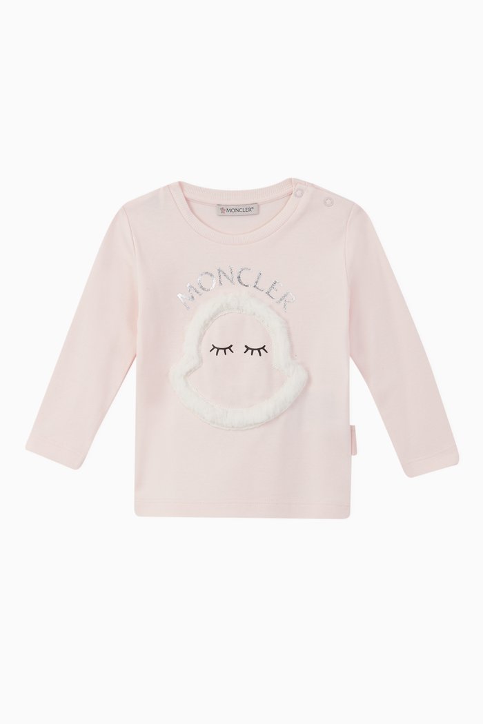 

Logo Faux Fur T-Shirt, Pink