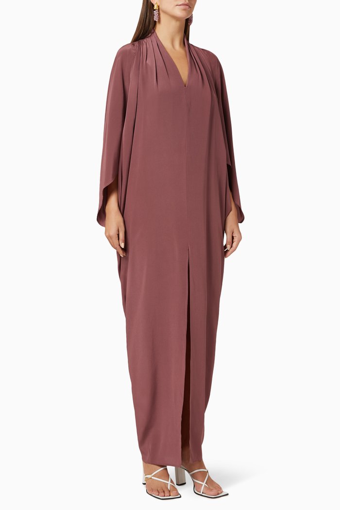 

Iris Silk Draped Maxi Dress, Pink