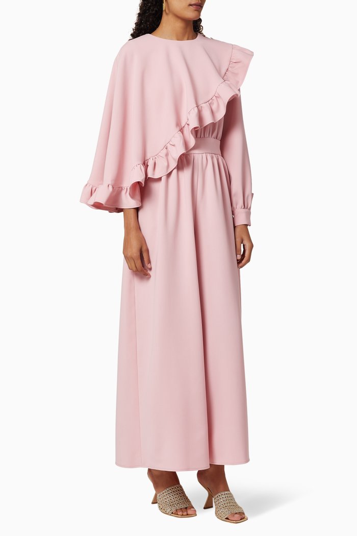 

Frill Textured Jumpsuit, Pink