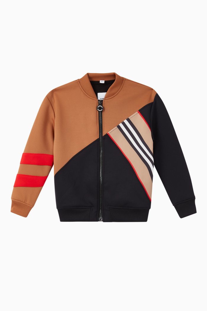 

Icon Stripe Detail Jersey Track Top, Neutral