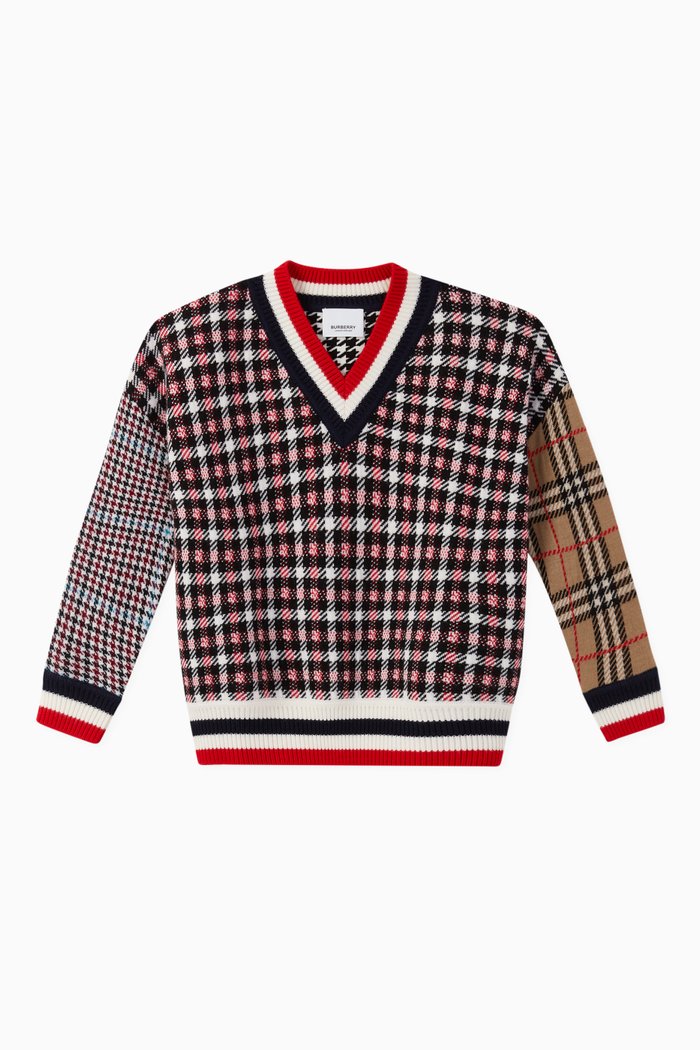 

Multi Check Merino Wool Sweater, Multicolour