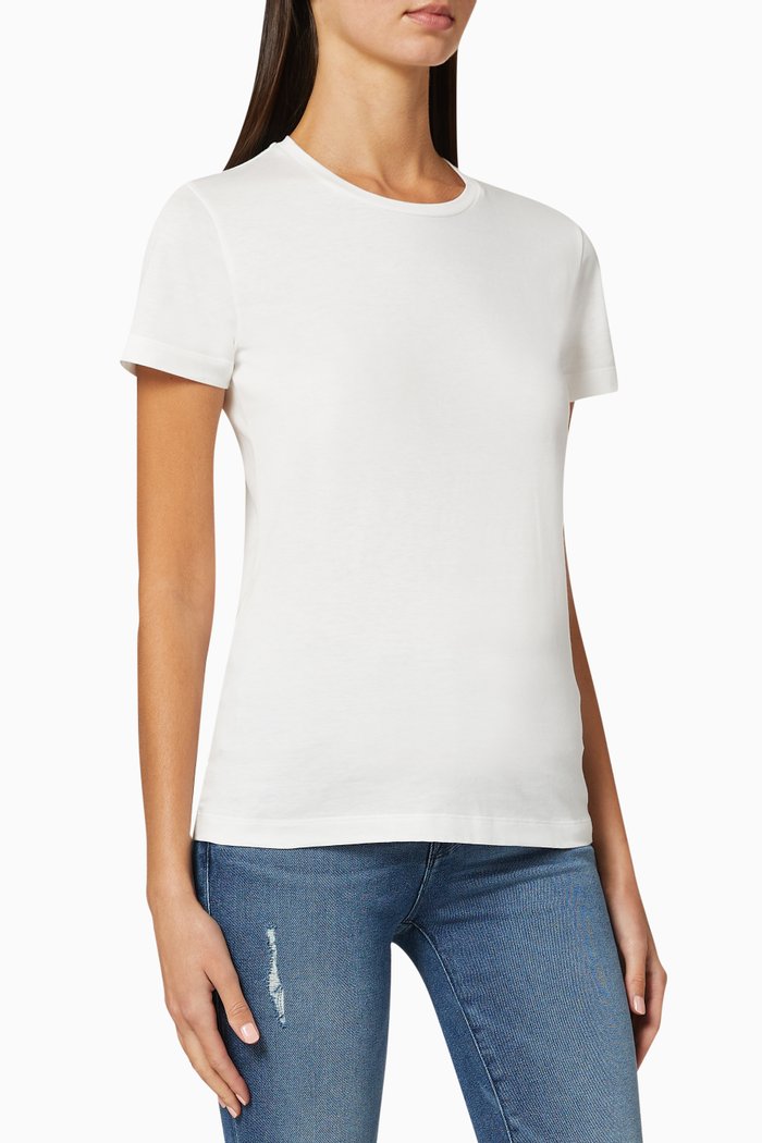 

Girocollo Logo Patch Jersey T-Shirt, White
