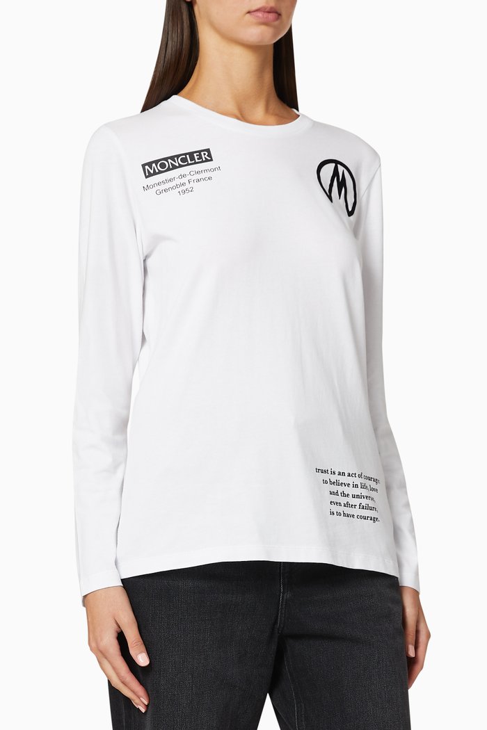

Girocollo Long Sleeve Jersey T-Shirt, White