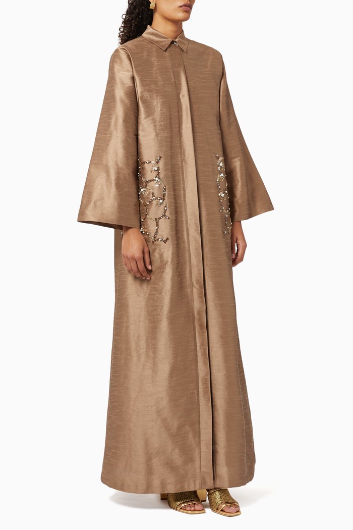 

Embellished Abaya Set, Neutral