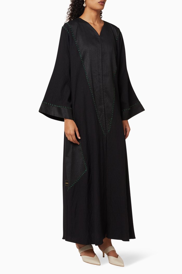 

Embroidered Crepe Abaya, Black