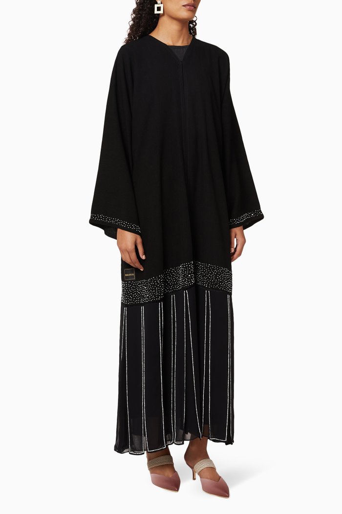 

Bead Embellished Abaya, Black