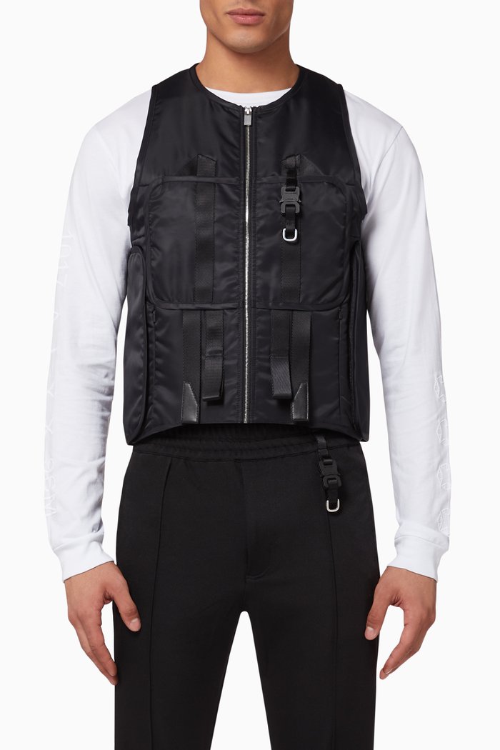 

Recycled Nylon Zipped Vest, Black
