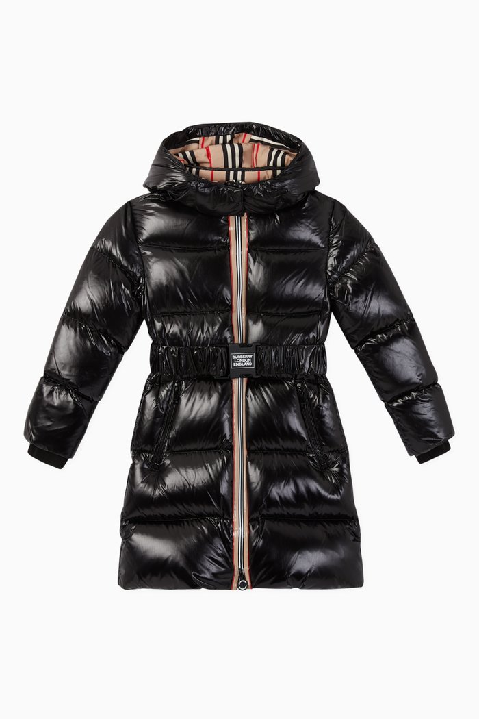 

Icon Stripe Down-Filled Puffer Coat, Black