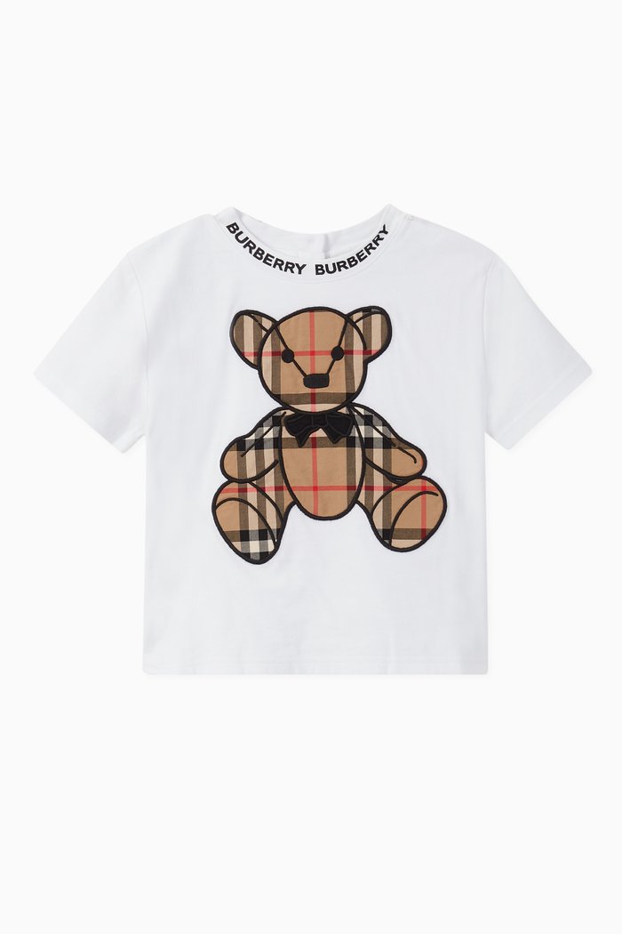 

Thomas Bear Appliqué Cotton T-Shirt, White