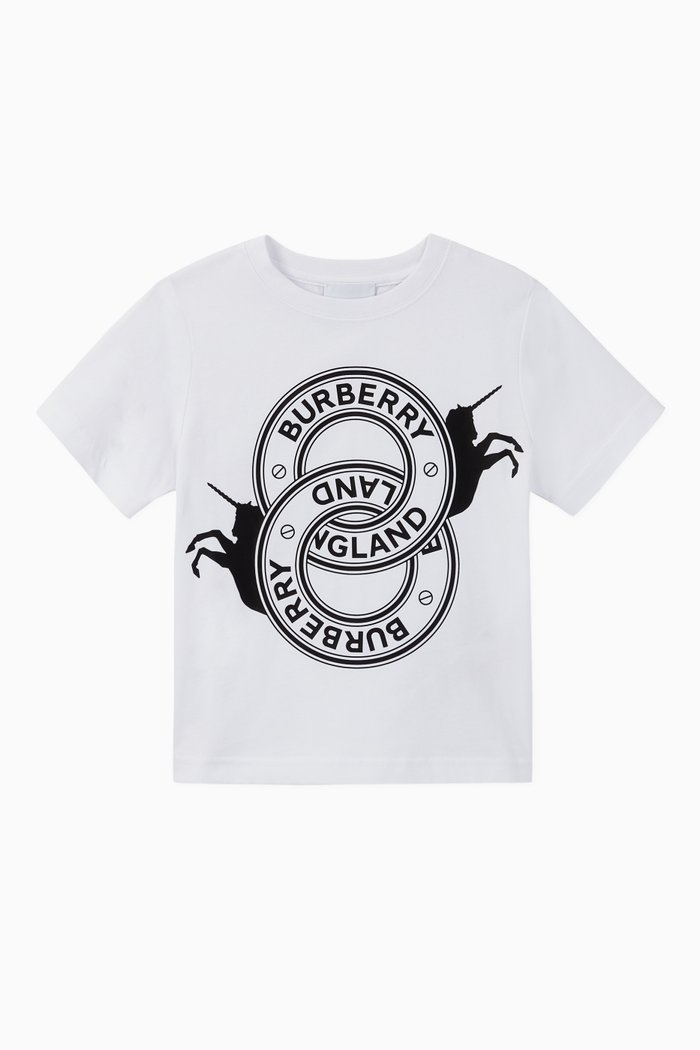 

Logo Graphic & Unicorn Cotton T-Shirt, White