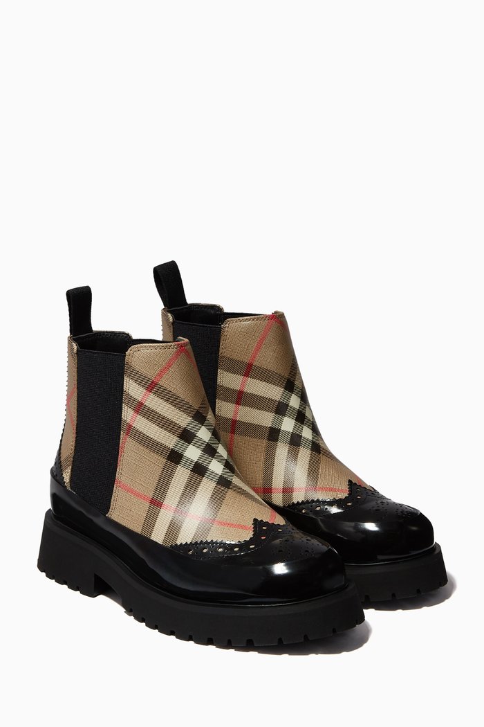 

Chelsea Boots in Vintage Check Leather, Neutral