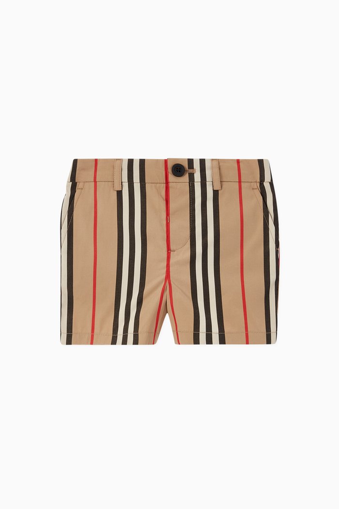 

Icon Stripe Cotton Chino Shorts, Neutral