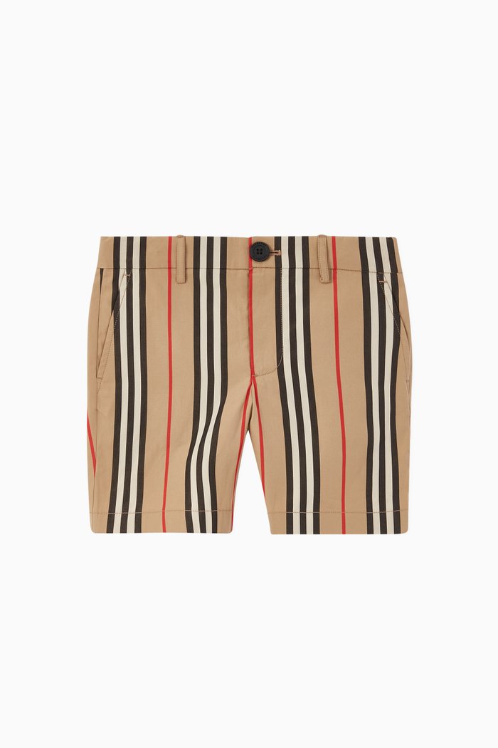 

Icon Stripe Cotton Chino Shorts, Neutral
