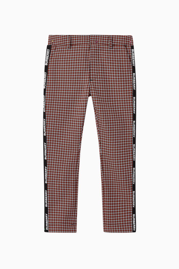 

Logo Tape Check Pattern Pants, Red