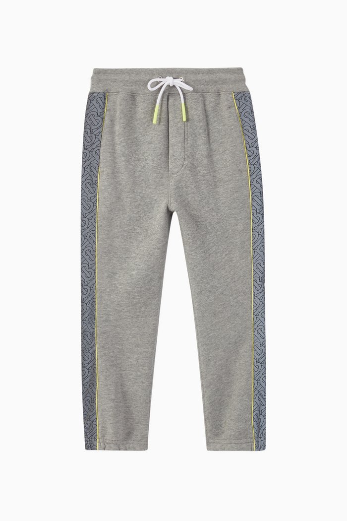 

Monogram Motif Cotton Sweatpants, Grey