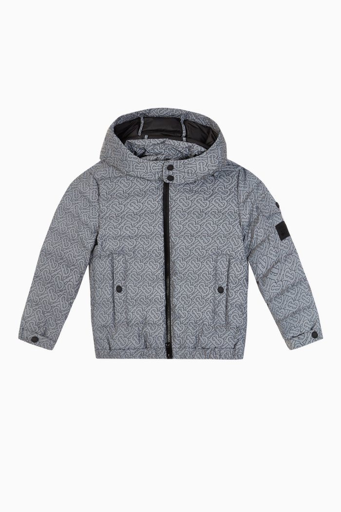 

Monogram Down-Filled Quilted Puffer Jacket, Black