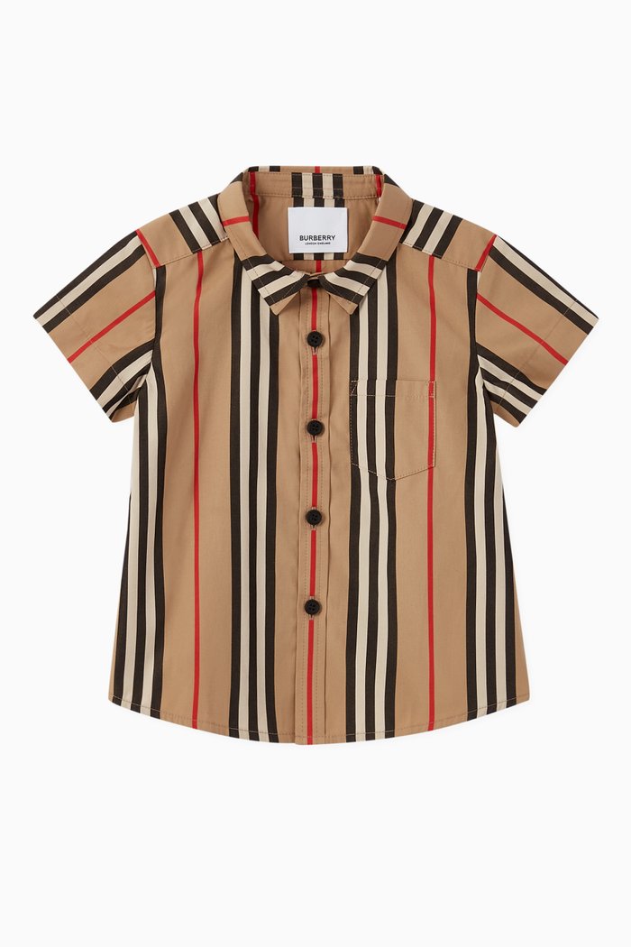 

Icon Stripe Cotton Poplin Shirt, Neutral