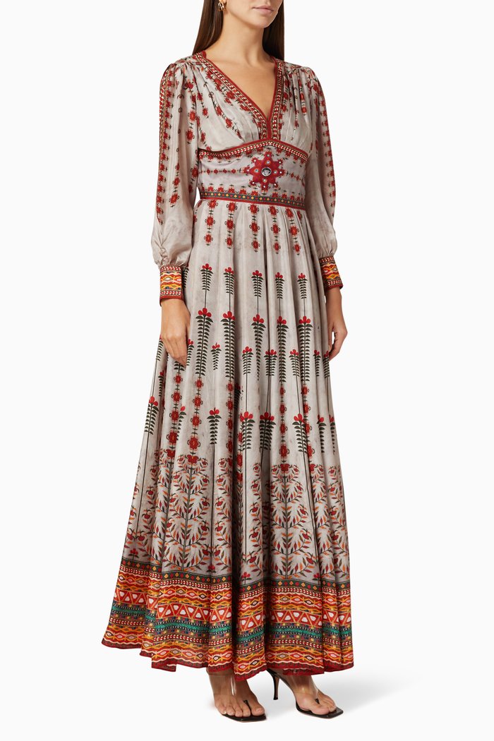 

Swara Silk Panel Dress, Purple