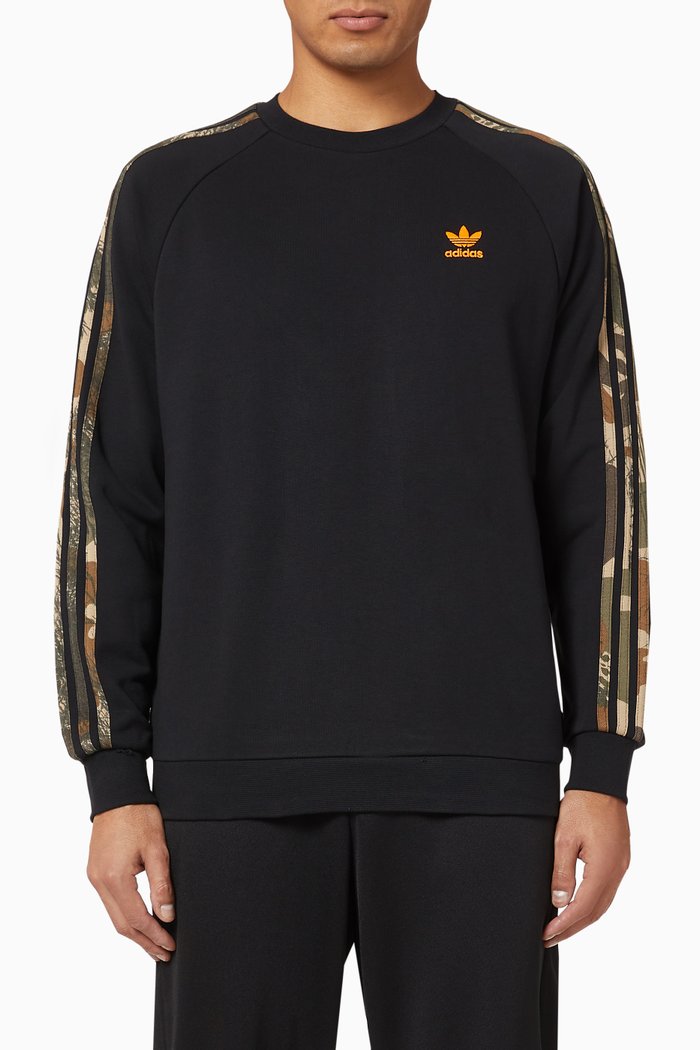 

Camouflage Cotton Sweatshirt, Black