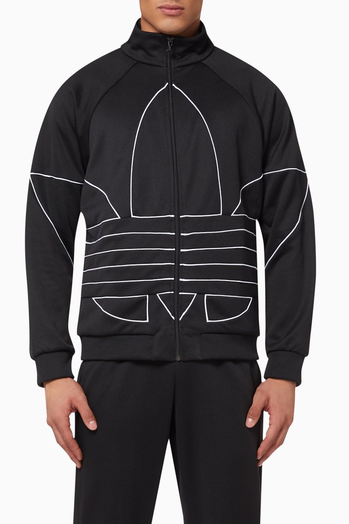 

Big Trefoil Outline Track Top, Black