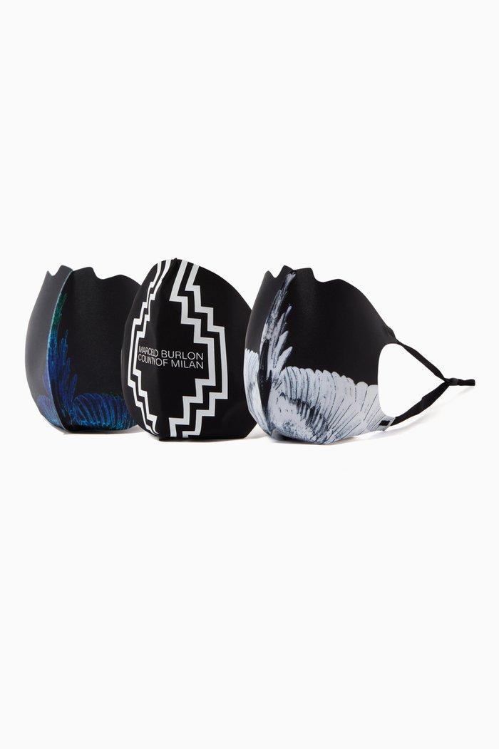 

County Active Cotton Face Mask, Set of 3, Black