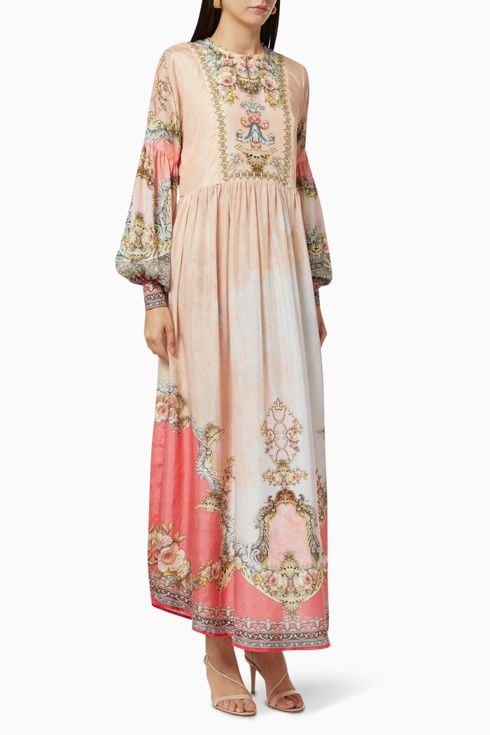 

Hunoon Boho Silk Jalabiya, Pink